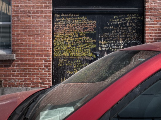 Prose poem and automobile at Rue Ottawa near Rue Eleanor, Montreal. 2011.
