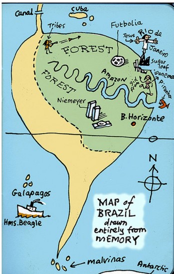 Brazil map from memory